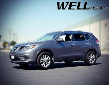 Window Deflectors 4pcs Set with Chrome Trim Nissan Rogue 2014-2020 Wellvisors 3-847NS009