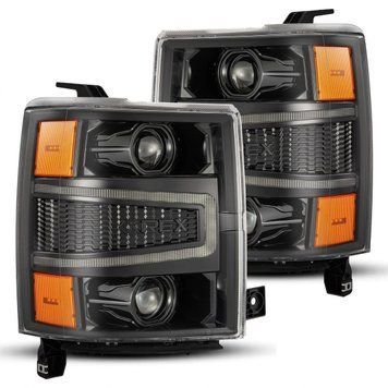 Lampy przednie Chevrolet Silverado 1500 2014-2015 LED LUXX seria kolor Alpha-Black AlphaRex 880244