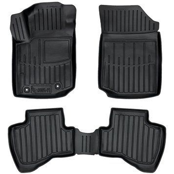 Car Mats with raised edge set 4 pcs Citroen C1 2014 - 2022 (II) Black SOVA-PL