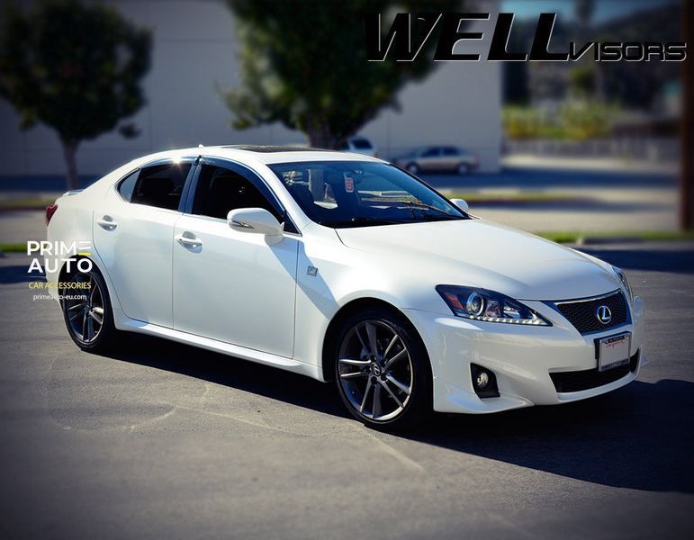 Дефлекторы окон к-т 4 шт с хромированным молдингом Lexus IS 2006 - 2012 Sedan Wellvisors 3-847LX011 3-847LX011 фото