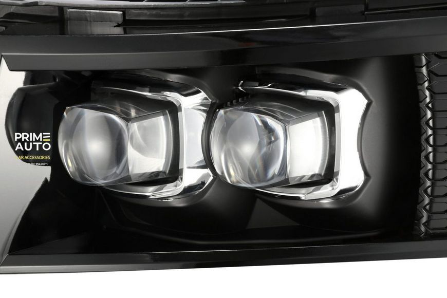 Faruri faţă Chevrolet Silverado 1500 2007-2013 LED NOVA series cărbune negru AlphaRex 880208
