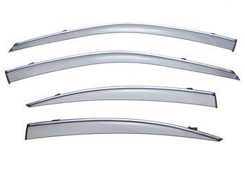 Window Deflectors 4pcs Set with Chrome Trim Lexus ES 2007-2012 Wellvisors 3-847LX008