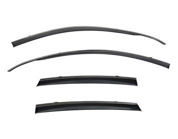 Window Deflectors 4pcs Set With Black Trim Mercedes-Benz GLA 2021-2025 Wellvisors 3-847MB030