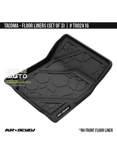 Dywaniki gumowe prz&oacute;d Toyota Tacoma 2016-2025 czarny AIR DESIGN TO02A17/18
