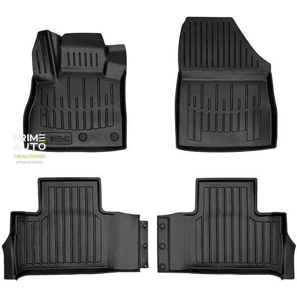 Dywaniki gumowe z bokiem zestaw 4 szt Renault Scenic 2016 - 2021 (IV) czarny SOVA-PL