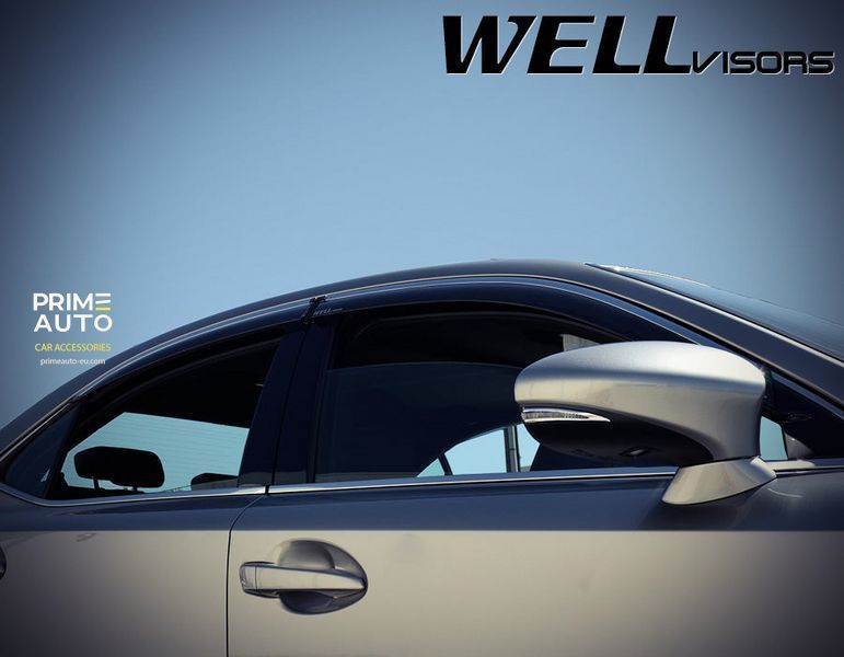 Дефлектори вікон к-т 4 шт з хромованим молдингом Lexus IS 2014 - 2020 Sedan Wellvisors 3-847LX018 3-847LX018 фото