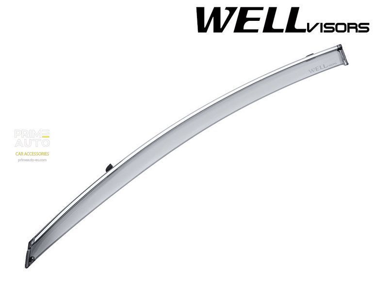 Owiewki do szyb samochodowych num 4 szt z chromowaną odlewanie Kia Cadenza 2014 - 2016 Wellvisors 3-847KA012