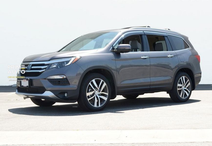 Window Deflectors 4pcs Set with Chrome Trim Honda Pilot 2016-2022 Wellvisors 3-847HD029