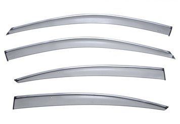 Window Deflectors 4pcs Set with Chrome Trim Lexus ES 2013-2018 Wellvisors 3-847LX009