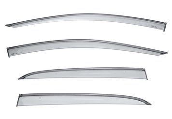 Window Deflectors 4pcs Set With Black Trim Mercedes-Benz GLA-Class 2015-2020 Wellvisors 3-847MB019