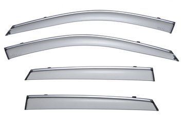 Window Deflectors 4pcs Set with Chrome Trim Honda Crosstour 2010-2015 Wellvisors 3-847HD019