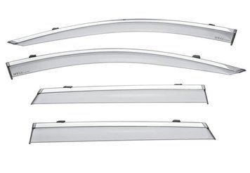 Window Deflectors 4pcs Set with Chrome Trim Nissan Rogue Sport 2017-2022 Wellvisors 3-847NS018