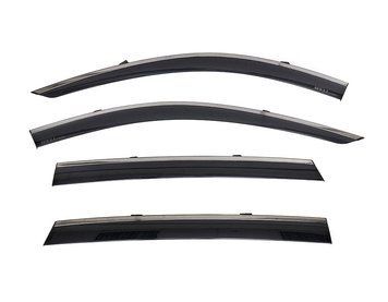 Window Deflectors 4pcs Set With Black Trim Acura MDX 2022-2025 Wellvisors 3-847AC019
