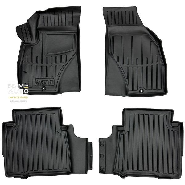 Dywaniki gumowe z bokiem zestaw 4 szt Hyundai Santa Fe 2001 - 2006 (I SM) czarny SOVA-PL