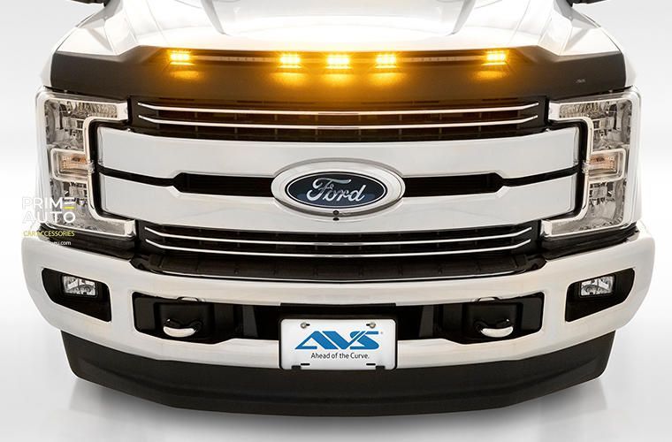 Deflektor maski spoiwo Aeroskin z paskiem LED czarny mata Ford Bronco 2021 - 2026 AVS 753183