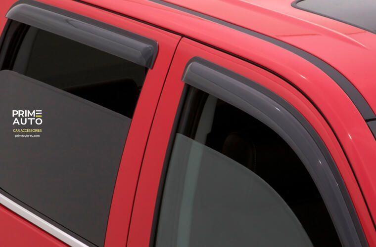Window Deflectors 4 pcs Set Ram 1500 2006-2008 Ventvisor OUTSIDE MOUNT Smoke AVS 94845
