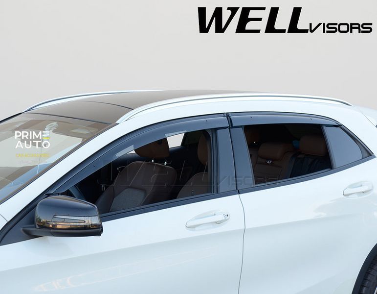 Дефлекторы окон к-т 4 шт с черным хромированным молдингом Mercedes-Benz GLA-Class 2015 - 2020 Wellvisors 3-847MB019 3-847MB019 фото